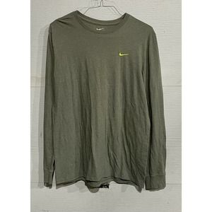 NIKE LOGO ATHLETIC CUT LONG SLEEVES MEN'S Size XL T-shirt Green